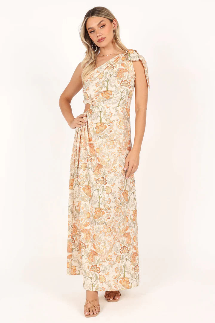 Ralie One Shoulder - Tan Floral