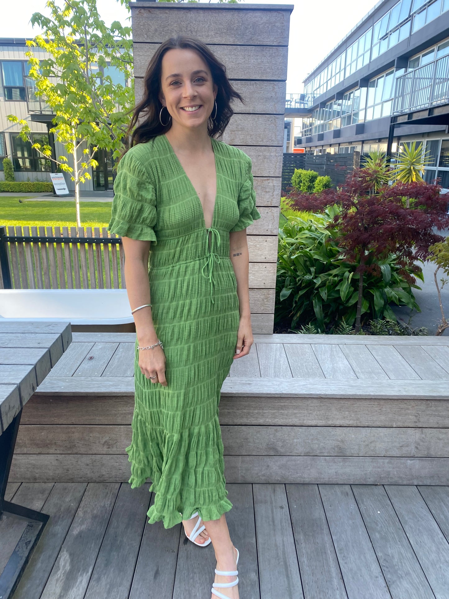 RUBY “Mirella” V Neck Dress (Green, White, Yellow, Blue, Black)